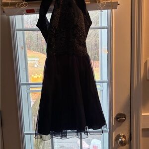Elegant Black Halter Dress